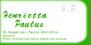 henrietta paulus business card